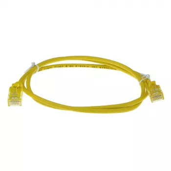 ACT giallo 7 metri LSZH U/UTP CAT6 cavo patch slimline per data center con protezione del fermo e connettori RJ45