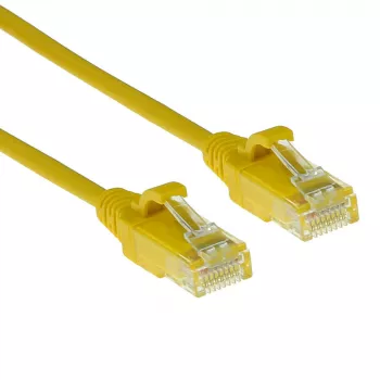 ACT giallo 10 metri LSZH U/UTP CAT6 cavo patch slimline per data center senza fermo con connettori RJ45