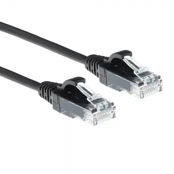 ACT nero 7 metri LSZH U/UTP CAT6 cavo patch slimline per data center con protezione del fermo e connettori RJ45
