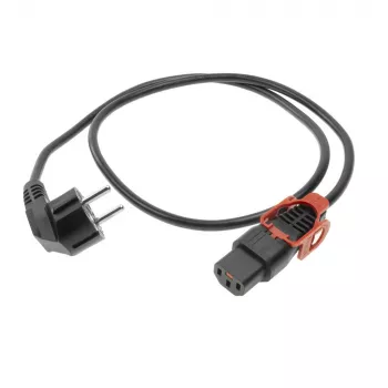 ACT cavo di alimentazione CEE 7/7 connettore maschio (angolare) - C13 IEC Lock+ nero 1 m, EL341S