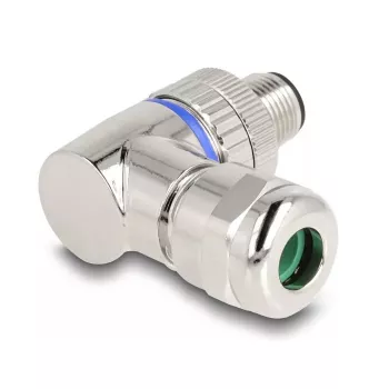 Connettore M12 DeLOCK codifica A 3 poli connettore maschio 90° angolare metallo