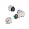 Connettore M12 DeLOCK codifica A 3 poli connettore femmina 90° angolare metallo