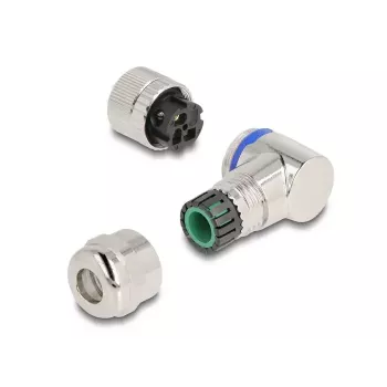 Connettore M12 DeLOCK codifica A 3 poli connettore femmina 90° angolare metallo