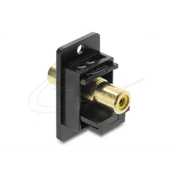 Modulo keystone DELOCK 91113 con connettori femmina RCA su RCA, forma piatta, nero/giallo