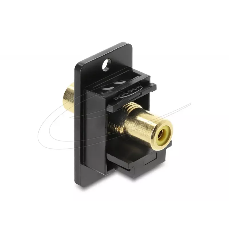 Modulo keystone DELOCK 91113 con connettori femmina RCA su RCA, forma piatta, nero/giallo