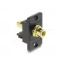 Modulo keystone DELOCK 91113 con connettori femmina RCA su RCA, forma piatta, nero/giallo