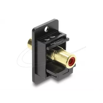 Modulo keystone DELOCK 91114 — RCA su RCA, forma piatta, nero/rosso