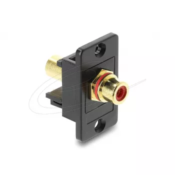 Modulo keystone DELOCK 91114 — RCA su RCA, forma piatta, nero/rosso