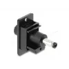 Delock 91121 a montaggio su pannello, jack DC 5,5 x 2,5 mm a spina 5,5 x 2,5 mm, nero
