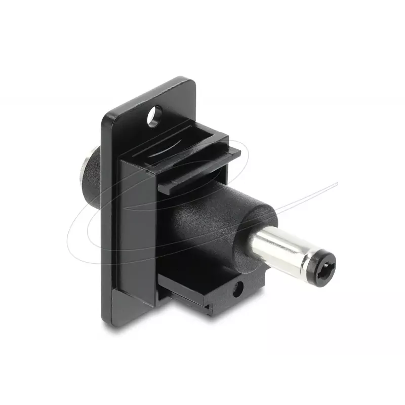 Delock 91121 a montaggio su pannello, jack DC 5,5 x 2,5 mm a spina 5,5 x 2,5 mm, nero