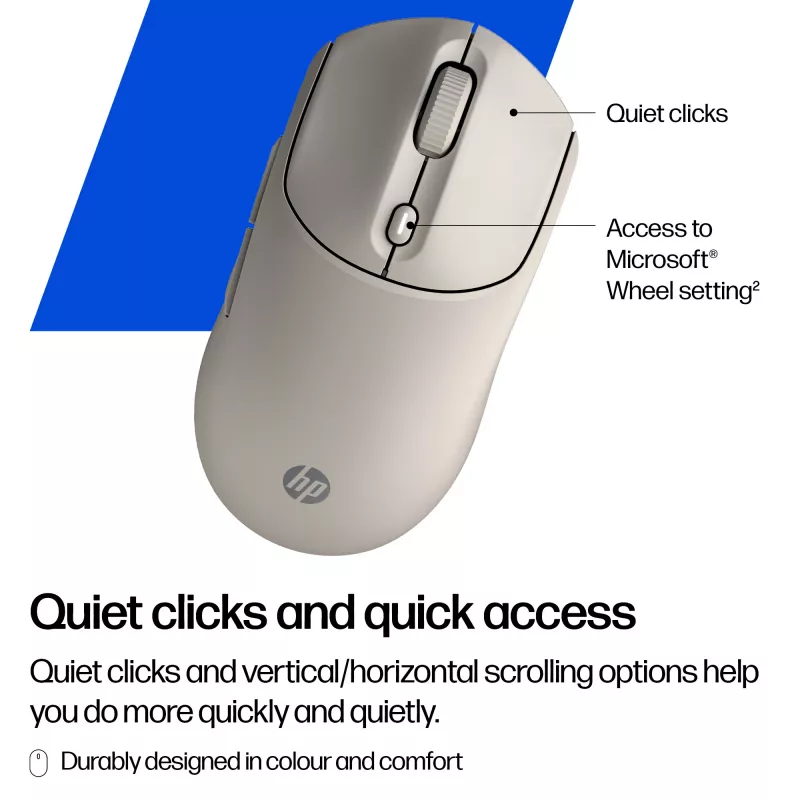 Mouse wireless ambidestro HP 400 Quiet viola — RF e Bluetooth, 6000 DPI, 5 tasti, a batteria