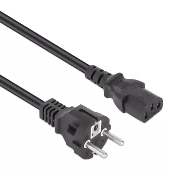 Manhattan cavo di alimentazione, connettore maschio Euro 2 poli (CEE 7/4 Schuko) a connettore femmina C13 (connettore per apparecchi), 3 m, 10 A, nero, garanzia a vita