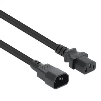 Manhattan cavo di alimentazione, connettore maschio C14 a connettore femmina C13 (cavo per apparecchi), monitor a CPU, 5 m, 10A, nero, cavo, garanzia a vita