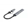 Hub USB 3.2 Gen 1 a 4 porte EQUIP — 3× USB‑C + 1× USB‑A, 5 Gbit/s, alluminio, grigio