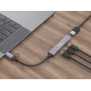 Hub USB 3.2 Gen 1 a 4 porte EQUIP — 3× USB‑C + 1× USB‑A, 5 Gbit/s, alluminio, grigio