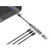 Hub USB 3.2 Gen 1 a 4 porte EQUIP — 3× USB‑C + 1× USB‑A, 5 Gbit/s, alluminio, grigio