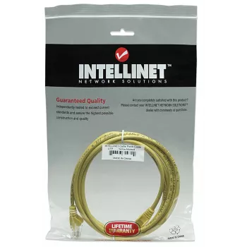 Intellinet cavo patch di rete, Cat5e, 15 m, giallo, CCA, U/UTP, PVC, RJ45, contatti dorati, senza linguetta, protetto, garanzia a vita