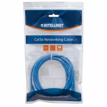Intellinet cavo patch di rete, Cat6, 7,5 m, blu, CCA, U/UTP, PVC, RJ45, contatti dorati, snagless, con scarico di trazione, garanzia a vita