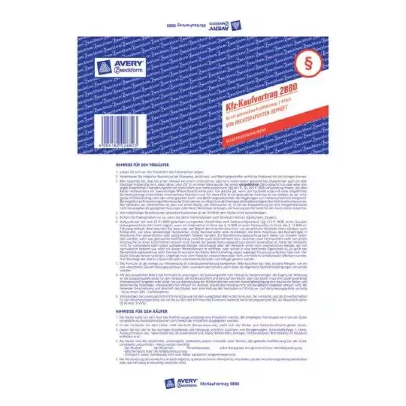 Carta per registri Avery 2880