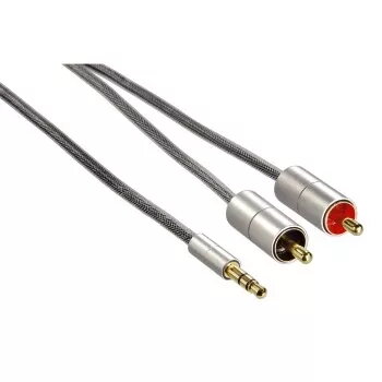 Cavo audio Hama 00080864 1 m 3,5 mm a 2 x RCA argento