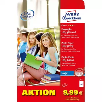 Carta lucida Avery Classic Inkjet DIN A4 160g