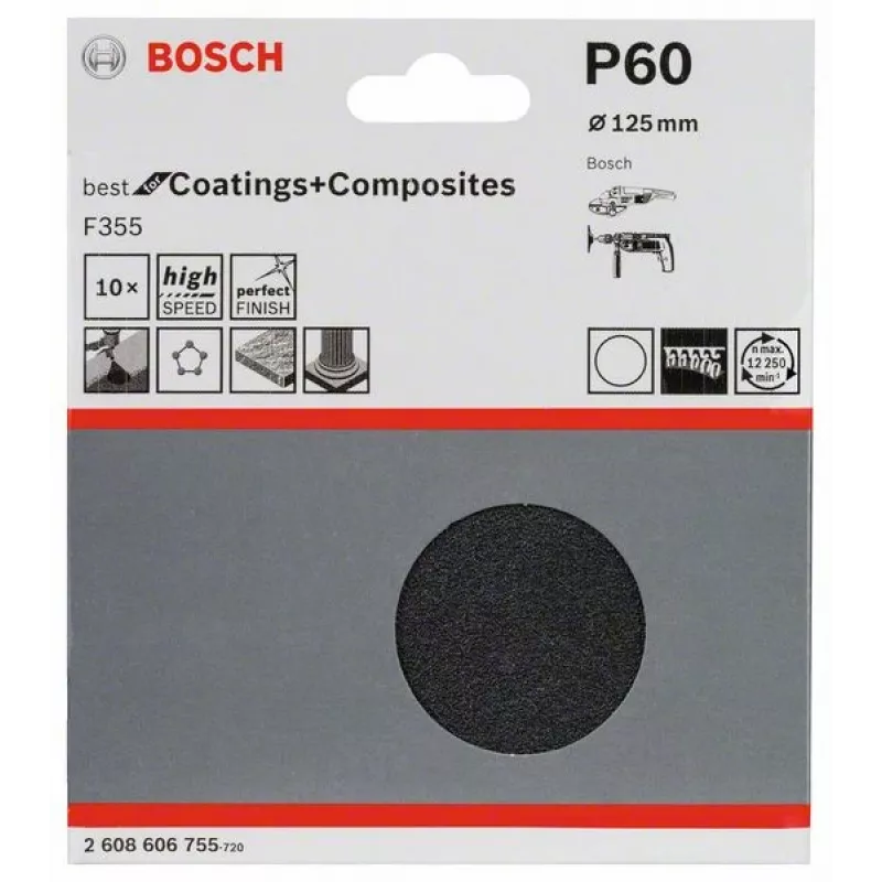 Accessorio per levigatura a mano Bosch 2 608 606 755 foglio abrasivo P60 10 pz.