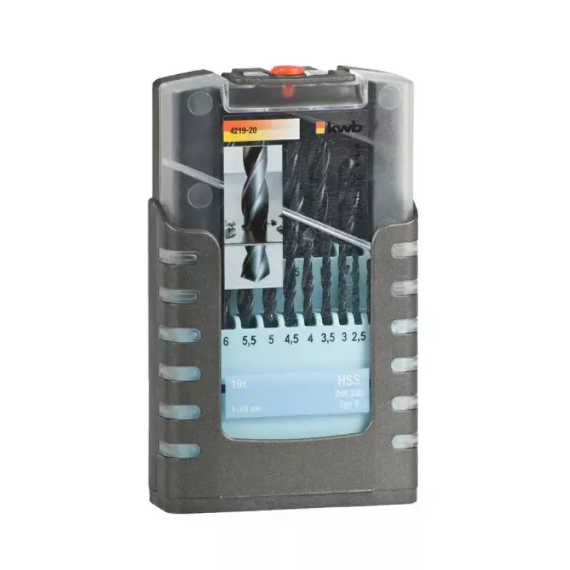 Set di punte elicoidali KWB 421920 19 pz. rotazione destra