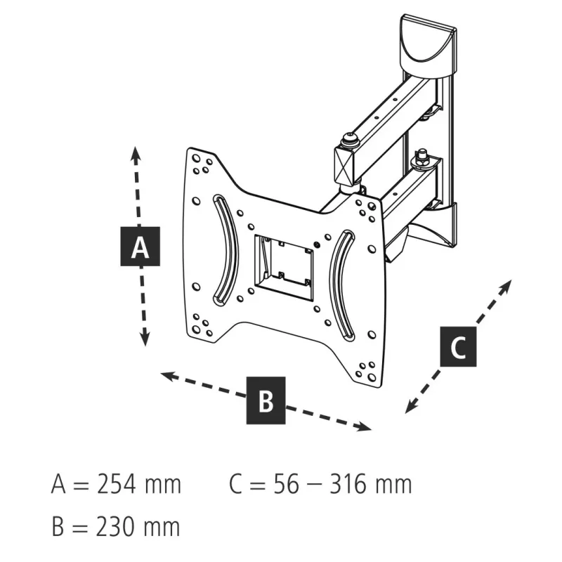 Hama 00118101 supporto da parete per TV 121,9 cm (48 pollici) nero