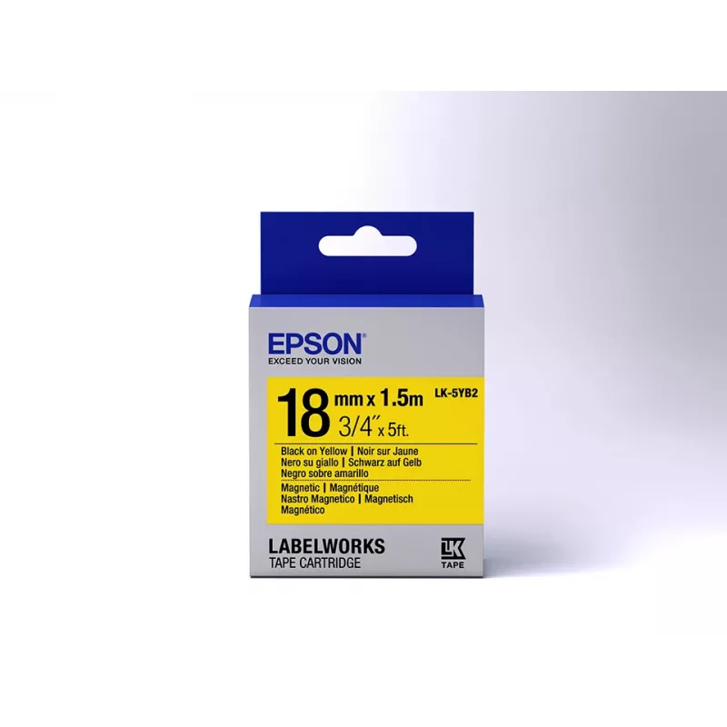Epson LabelWorks LK-5YB2 cartuccia nastro per etichette magnetiche, 18 mm x 1,5 m, per LW-K400, LW-K400VP, LW-Z700FK