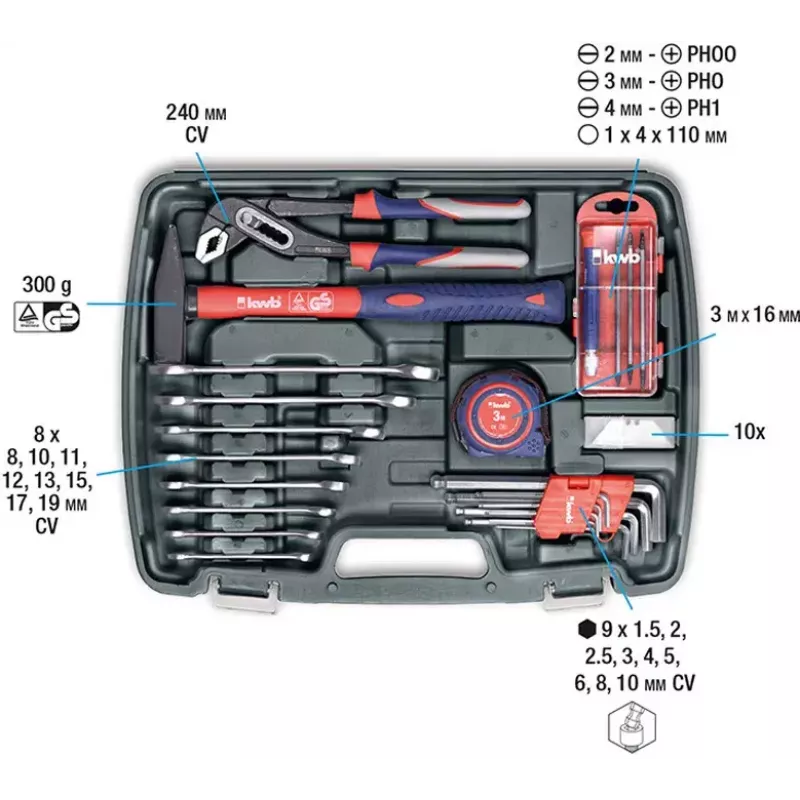 Valigetta utensili KWB 65 PC 65 utensili