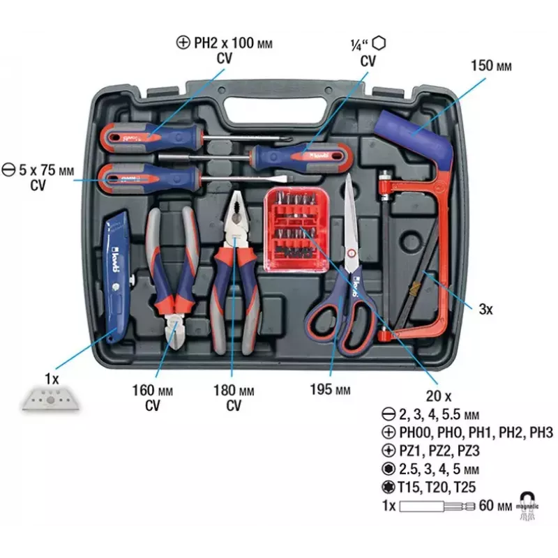 Valigetta utensili KWB 65 PC 65 utensili