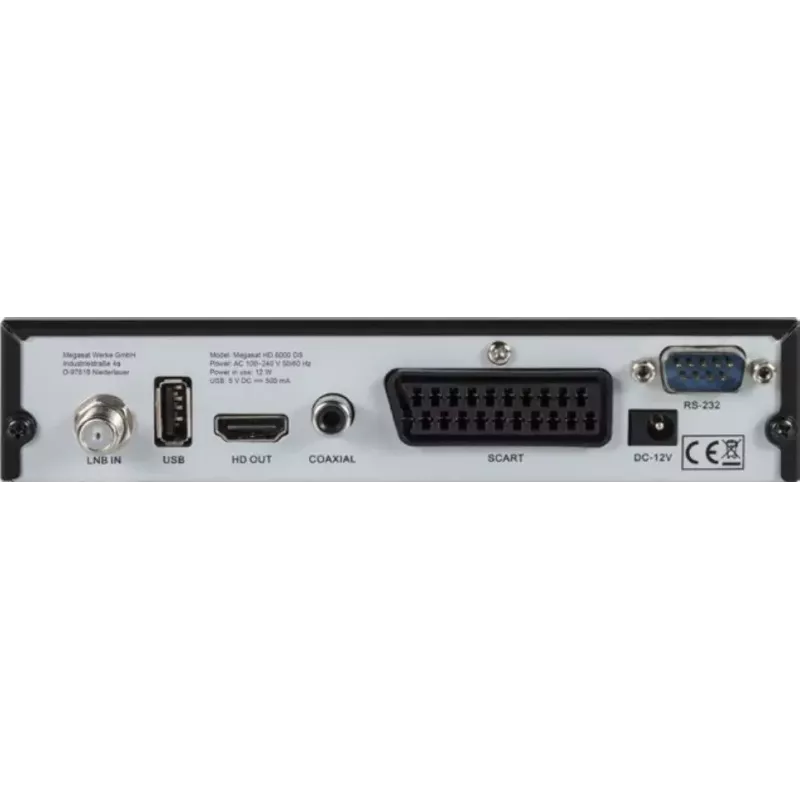 Ricevitore digitale Megasat HD 6000 DS via cavo Full HD nero