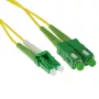ACT 2 m cavo patch in fibra ottica LSZH monomodale 9/125 OS2 duplex con connettori LC/APC8 e SC/APC8