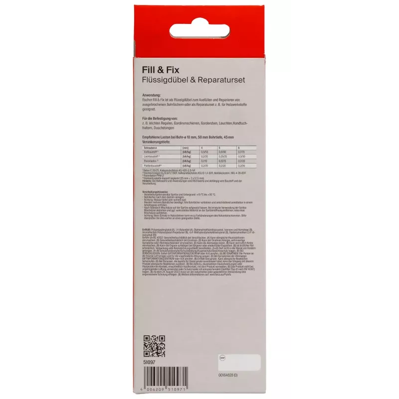 Fischer 051097 Liquid Dowel riempitivo e fissativo