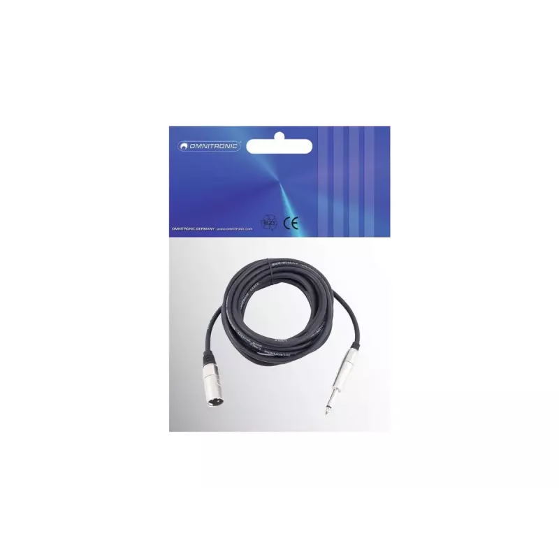 Cavo audio Omnitronic 3022519D 10 m XLR 3 pin 6,35 mm nero