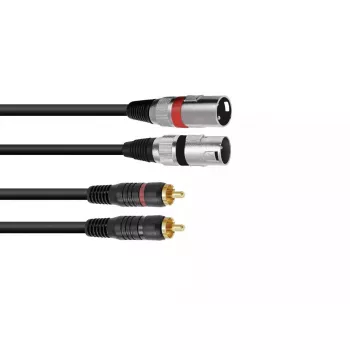 Cavo audio Omnitronic 3022522D 3 m 2 x XLR 2 x RCA nero