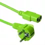 Cavo di alimentazione ACT spina CEE 7/7 (angolare) – C13 verde 5 m