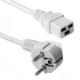 Cavo di alimentazione ACT spina CEE 7/7 (angolare) a connettore femmina C19, 3 m, 250 V 16 A, bianco