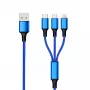 Cavo USB 2GO 797151 1,5 m USB-B USB-C/micro-USB-B/Lightning nero blu