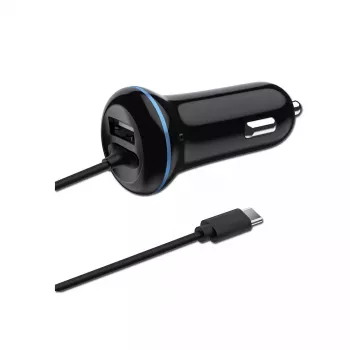 Caricabatterie mobile 2GO 797170 universale nero accendisigari auto 12/24V USB 1,4m