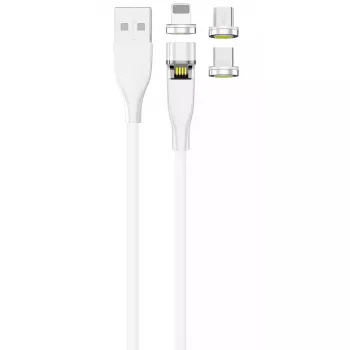 Cavo USB 2GO 797317 1m USB B USB C/micro-USB B/Lightning bianco