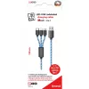 Cavo USB 2GO 797315 1,5m USB B USB C/micro-USB B/Lightning nero blu