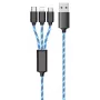 Cavo USB 2GO 797315 1,5m USB B USB C/micro-USB B/Lightning nero blu