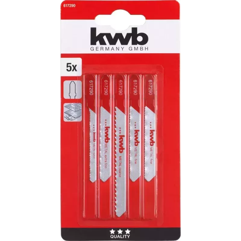 Lama per seghetto alternativo KWB 617290 acciaio rapido HSS 5 pezzi