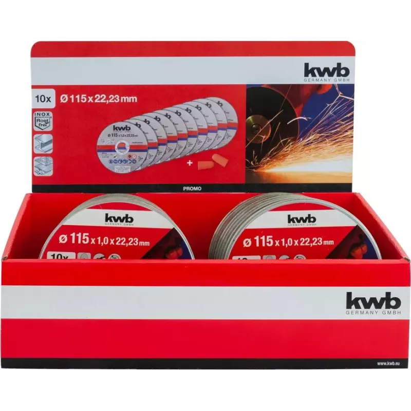 Set di dischi da taglio kwb 712021 disco da taglio sottile centro piatto 10 pezzi