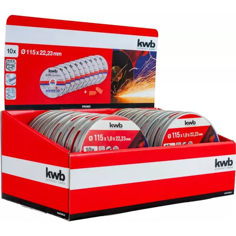 Set di dischi da taglio kwb 712021 disco da taglio sottile centro piatto 10 pezzi