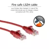 ACT rosso 0,15 m LSZH U/UTP CAT6 cavo patch slimline per datacenter con connettori RJ45