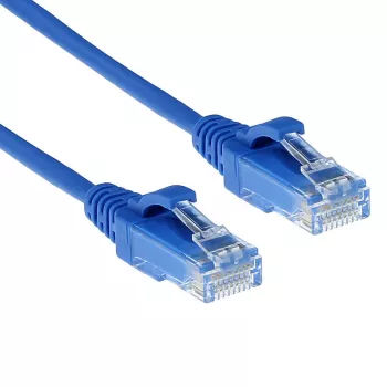 ACT blu 0,15 metri LSZH U/UTP CAT6 cavo patch slimline per datacenter snagless con connettori RJ45