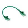ACT verde 0,15 m LSZH U/UTP CAT6 cavo patch slimline per datacenter senza protezione della linguetta con connettori RJ45