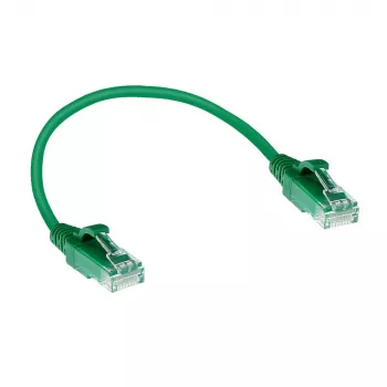 ACT verde 0,15 m LSZH U/UTP CAT6 cavo patch slimline per datacenter senza protezione della linguetta con connettori RJ45